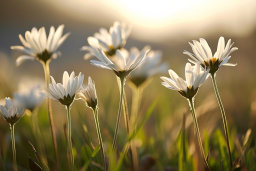 Backlit Daisies at Sunset