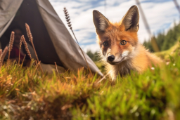 a fox in the grass