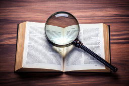 Magnifying Glass Over Open Book