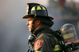 Firefighter with Equipment