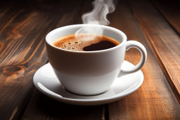 Une tasse de café avec de la vapeur