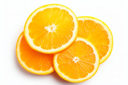 Sliced Oranges on White Background