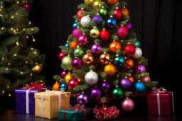 Festive Christmas Tree with Colorful Gifts
