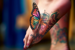 un tatouage de papillon sur une main