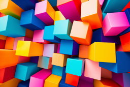 un groupe de cubes colorés