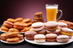 Assorted French Pastries and Orange Juice
