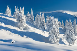 Winter Wonderland: Snow-Covered Trees and Slopes