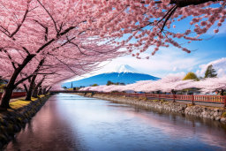 Cherry Blossoms and Mount Fuji