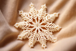 Handmade Snowflake on Fabric