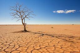 Desert Tree on Cracked Soil