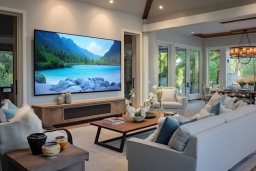 Modern Living Room Interior with Large TV
