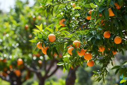 Orange Trees Laden with Fruit
