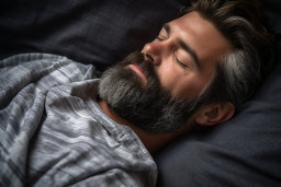 a man sleeping with his eyes closed