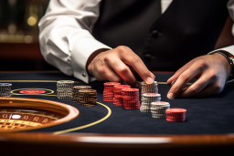 eine Person, die Poker in einem Casino spielt