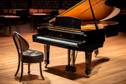 Concert Grand Piano Ready for Performance