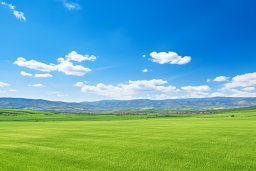 Idyllic Green Landscape with Distant Town