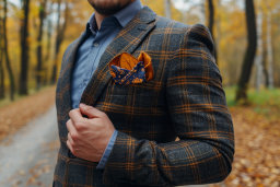 Man in Autumnal Plaid Jacket