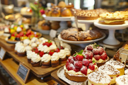 Assorted Bakery Desserts Display