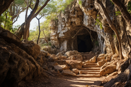 un chemin menant à une grotte
