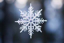 Sparkling Snowflake on Blurred Background