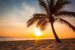 un palmier sur une plage