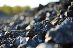 a pile of black rocks