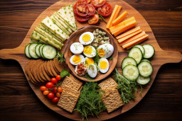 Healthy Food Platter on Wooden Board