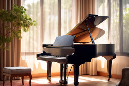 Elegant Grand Piano in a Sunny Room