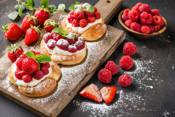 Fresh Berries on Cream-Filled Pastries