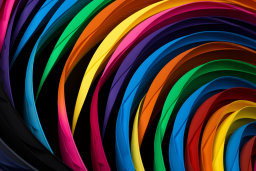 Vibrant Paper Curves in Rainbow Colors