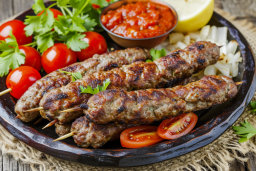 Grilled Kebabs on a Plate
