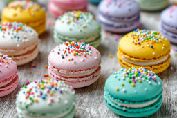 Colorful Macarons with Sprinkles