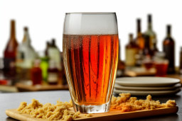 Beer Glass with Snacks
