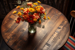 un bouquet de fleurs dans un vase en verre sur une table