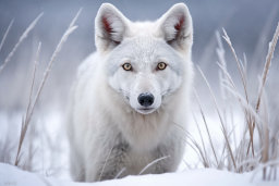 a white wolf in the snow