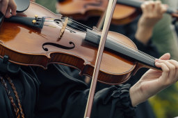 Close-up of Violinist Playing Violin
