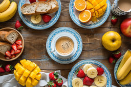 Colorful and Healthy Breakfast Spread