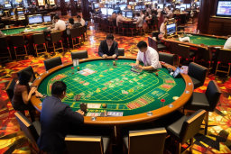 Un groupe de personnes jouant du poker dans un casino