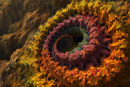 a colorful spiraling on a rock