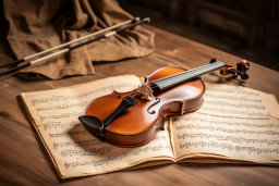 Classical Violin and Music Sheet