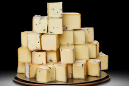 Assorted Cheese Cubes on a Plate