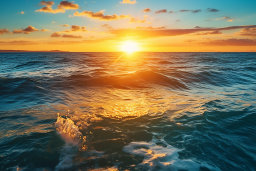 una puesta de sol sobre el océano