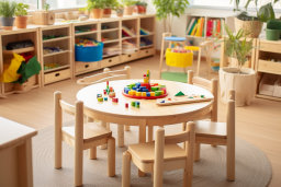 a table with toys on it