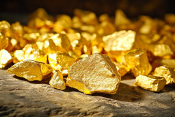 a pile of gold nuggets