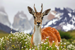 Antelope in a Mountainous Landscape