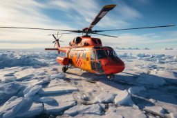 un hélicoptère sur la glace