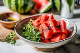 Fresh Watermelon Slices with Herbs