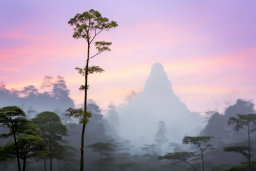 Misty Mountain at Twilight