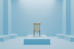 Singular Chair in Minimalist Blue Room