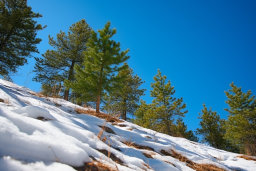 Pine Trees on a Snowy Slope